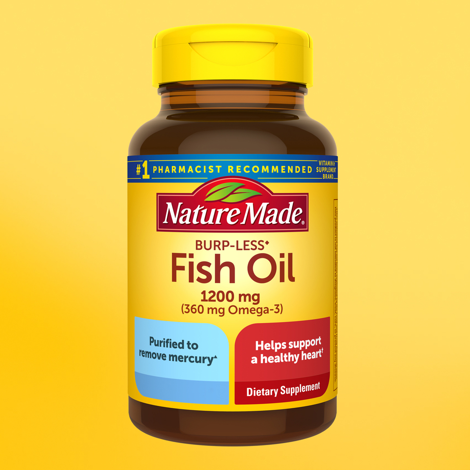 Nature Made Burp-Less Fish Oil 1,200 mg. Softgels for Heart Health (2 pk.,  150 ct./pk.) - Sam's Club