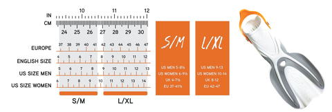 Adult Fin Size Chart