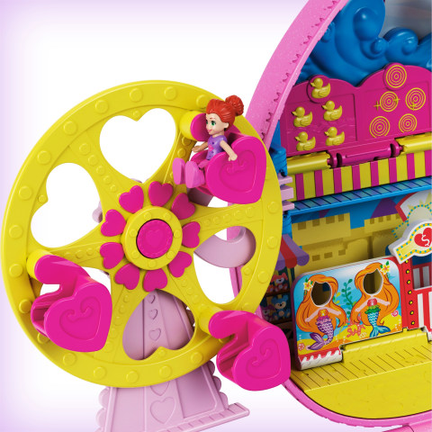 Polly Pocket Travel Toys, Backpack Playset And 2 Dolls, theme Park