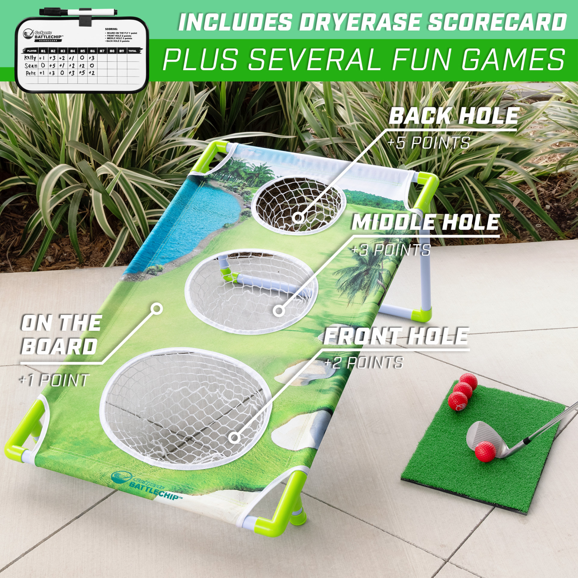 GoSports BattleChip Tour Backyard Golf Cornhole Game, Fun For All Skil ...