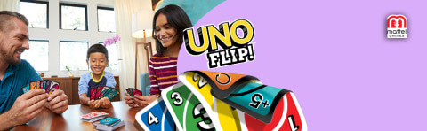 UNO Flip! Card Game for Kids, Adults & Family Night with Double-Sided Cards,  Light & Dark 