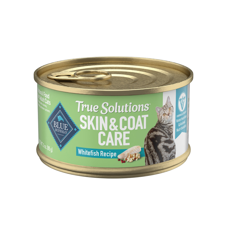 thumbnail video image 2 of Blue Buffalo True Solutions Perfect Skin & Coat Natural Adult Wet Cat Food, Whitefish 3-oz Can, 2 of 12