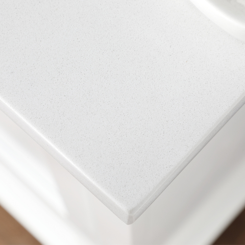 Premium engineered stone countertop with ceramic sink