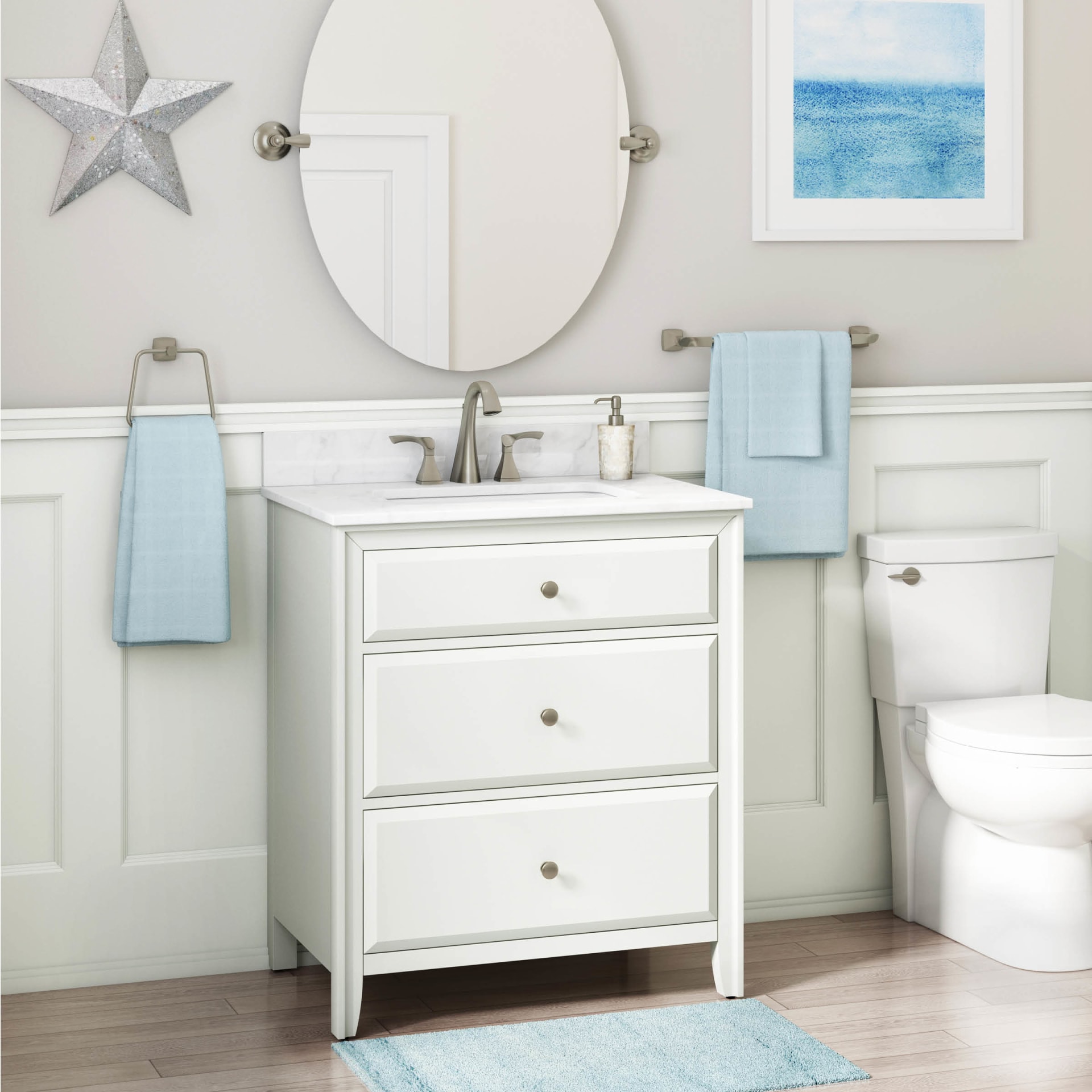 Style Selections 30 In Matte White, Bathroom Vanity Drawers