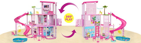 Barbie Dreamhouse, 75+ Pieces, Pool Party Doll House with 3 Story Slide 