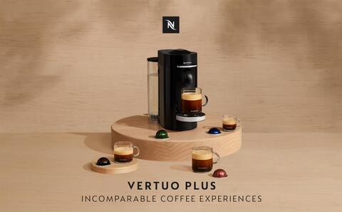 Nespresso VertuoPlus Coffee and Espresso Machine by De'Longhi with Milk  Frother, Grey, 5.6 x 16.2 x 12.8 inches