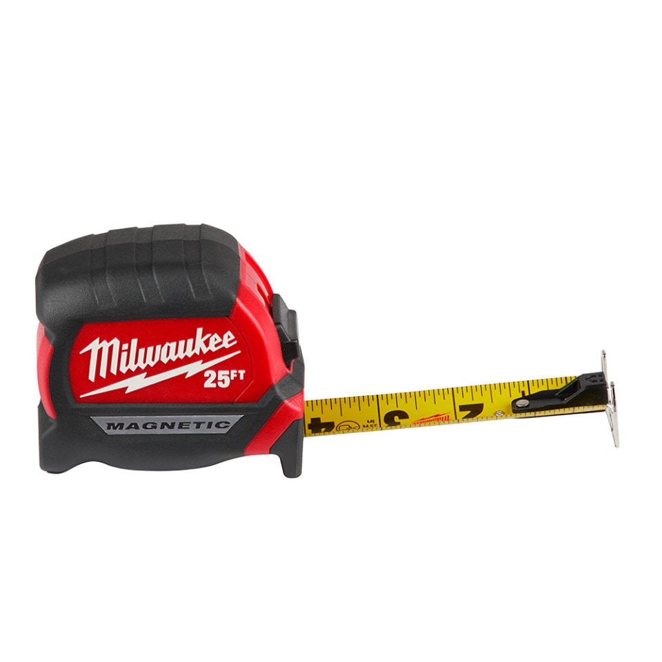 Milwaukee Tool - Tape Measure: 25' Long, 1–5/16 Width, Yellow