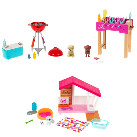 Barbie bbq grill furniture store & accessory set