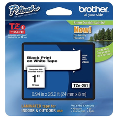 Brother P-Touch TZeM851 Black Print on Premium Matte Gold Laminated Tape Label Maker, 24mm (0.94) Wide x 8M (26.2’) Long