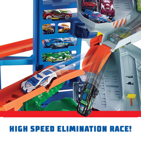  Hot Wheels Ultimate Garage Track Set with 2 Toy Cars, Hot Wheels  City Playset with Multi-Level Side-by-Side Racetrack, Moving T-Rex Dino & Hot  Wheels Storage for 100+ 1:64 Scale ( Exclusive) 