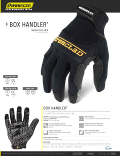 Ironclad Box Handler Work Gloves BHG
