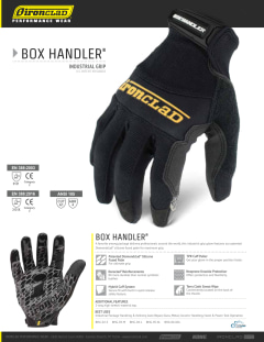 Ironclad Box Handler Work Gloves BHG-05-XL, Extra Large