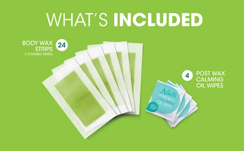 Nad's Body Wax Strips Banner - What's included