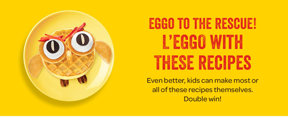 Eggo Recipe header with owl waffle