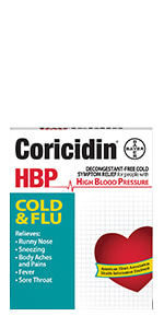 Coricidin HBP, Cold & Flu Relief Tablets, High Blood Pressure, 20 Count ...