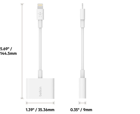 Belkin 3.5mm Audio + Charge Rockstar for iPhones, White 