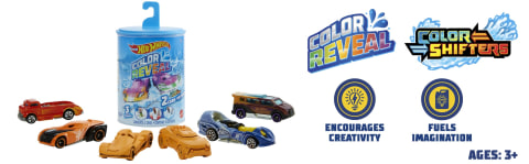 Hot Wheels Color Reveal, Set of 2 Vehicles with Surprise Reveal & Color-Change  Feature