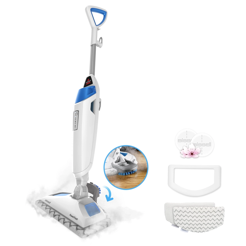BISSELL PowerFresh Scrubbing & Sanitizing Steam Cleaner Mop White