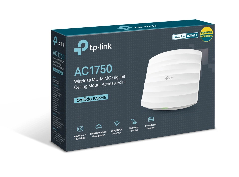 TP-LINK EAP245 V3 AC1750 Wireless Dual Band Gigabit Ceiling Mount Access Point - Thumbnail 5