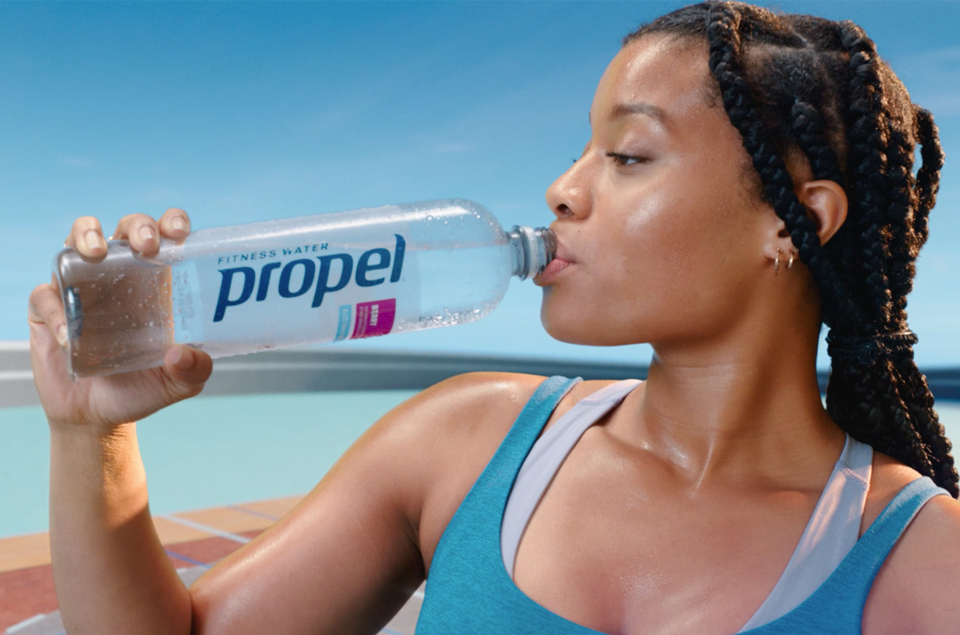 thumbnail video image 3 of Propel Electrolyte Enhanced Water Sports Drink, Berry Flavored Water, Zero Calorie & Zero Sugar Hydration with Electrolytes and Vitamins C & E, 16.9 fl oz Water Bottles (12 Pack), 3 of 11