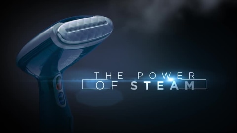 thumbnail video image 2 of Conair Turbo Extreme Steam 1550W Handheld Clothes Steamer, Kills 99.9% of Bacteria, Powerful Fabric Wrinkle Remover, 2 of 12