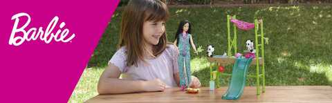 Barbie – Barbie Centro Veterinario dei Panda Playset con bambola e accessori,  2 panda con trasformazione cambia colore e 20+ pezzi, giocattolo per  bambini 3+ Anni, HKT77 – Giochi e Prodotti per l'Età Evolutiva