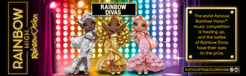 Rainbow Vision Rainbow High Rainbow Divas- Sabrina St. Cloud (Rose-Quartz  Pink) Fashion Doll. 2 Designer Outfits to Mix & Match with Vanity PLAYSET