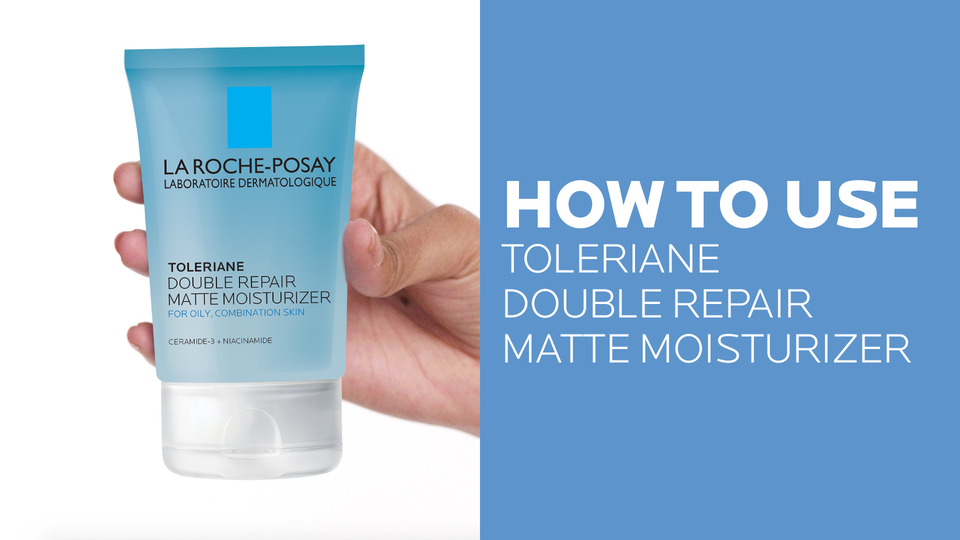 thumbnail video image 2 of La Roche-Posay Toleriane Double Repair Matte Face Moisturizer for Oily Skin, 2.5 fl oz, 2 of 8