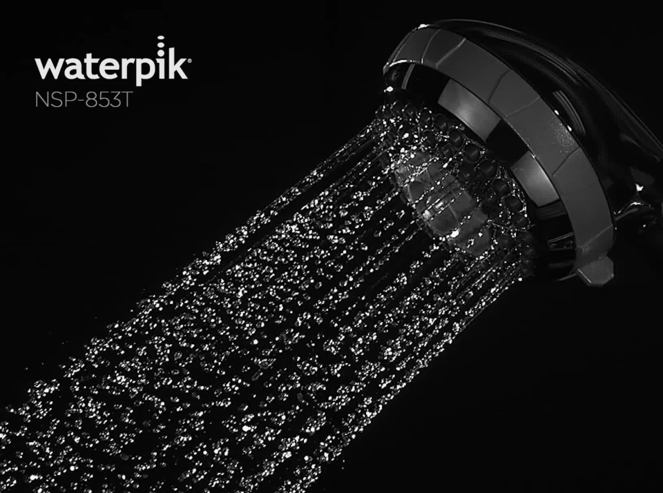 thumbnail video image 2 of Waterpik 8-Mode PowerSpray+ Hand Held Shower Head, Chrome NSP-853T, 2 of 7