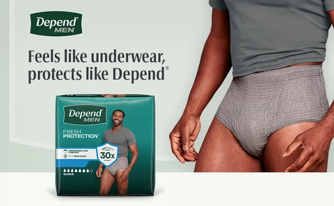 Depend Fresh Protection Adult Large Grey Absorbency Incontinence