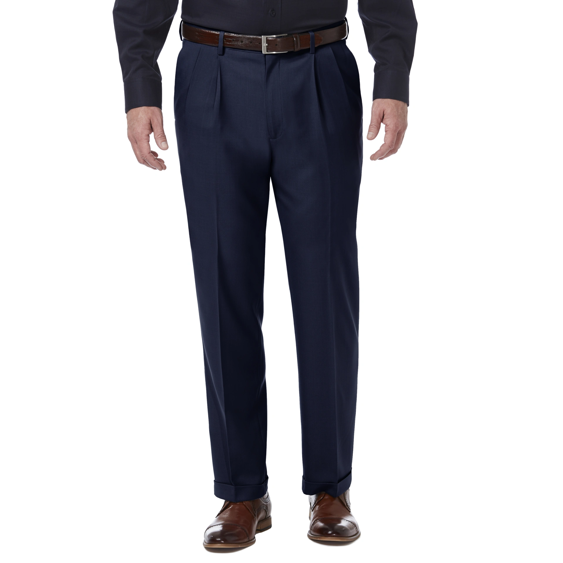 Haggar Premium Comfort Pantalone Uomo Vita Elasticizzata – Grigio Carbone – Taglia 40W X 34L