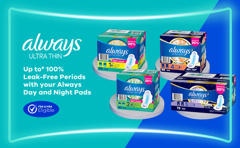 Always Ultra Thin Pads with Wings Extra Heavy Overnight Absorbency Size 5  Unscented, 25 count - Fry's Food Stores
