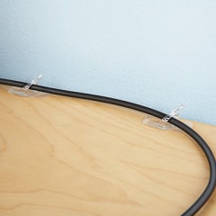 Round Cord Clips w/ Clear Adhesive Strips