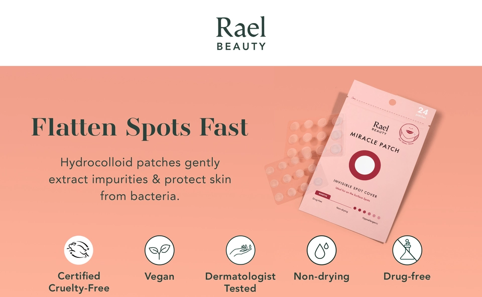 Flatten spots fast. Hydrocoloid patches gently extract impurities &amp; protect skin from bacteria.