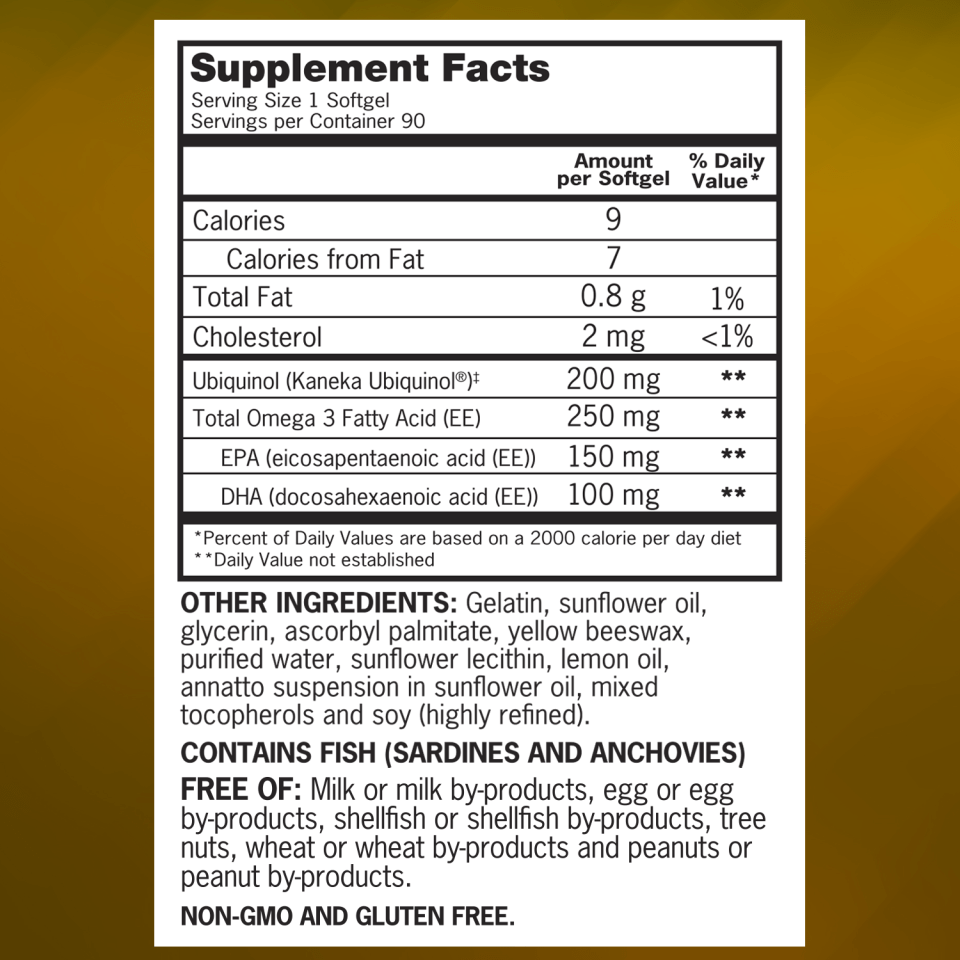 Qunol plus Ubiquinol Coq10 200Mg with Omega 3 Fish Oil 250Mg, Extra S