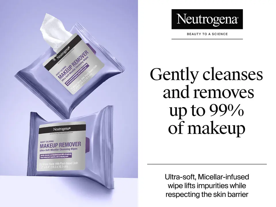 Gently cleanses and removed up to 99% of makeup