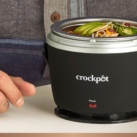  Crock-Pot Electric Lunch Box, Portable Food Warmer for Travel,  Car, On-the-Go, 20-Ounce, Black Licorice, Keeps Food Warm & Spill-Free, Dishwasher-Safe