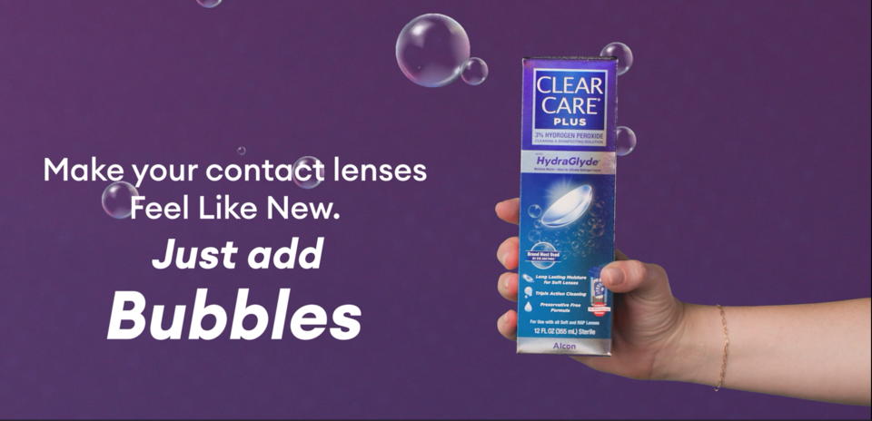 thumbnail video image 2 of (3 pack) Clear Care Plus Cleaning and Disinfecting Contact Lens Liquid Solution for Daily Use, 12 oz, 2 of 9