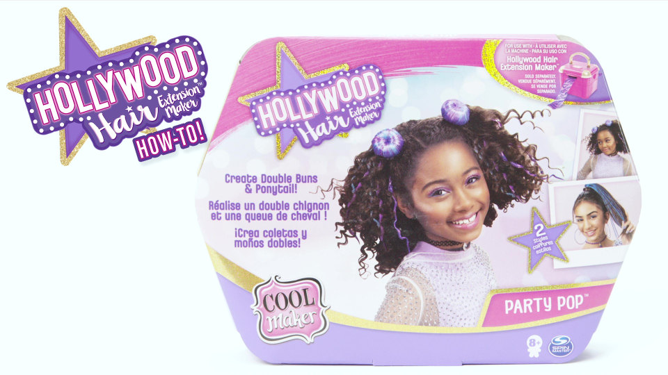 Cool Maker Craft Kit, Party Pop Refill for Hollywood Hair Extension Maker,  Style Buns and Ponytail, Ages 8+