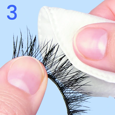 3. Wipe away any mascara and other impurities.