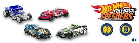 Hot Wheels Pull Back Speeders 2 Toy Cars in 1 43 Scale Pull Cars Backward Release to Race Mattel