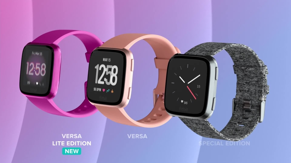  Fitbit Versa Lite Edition Smart Watch,GPS, One Size (S and L  Bands Included) : Electronics