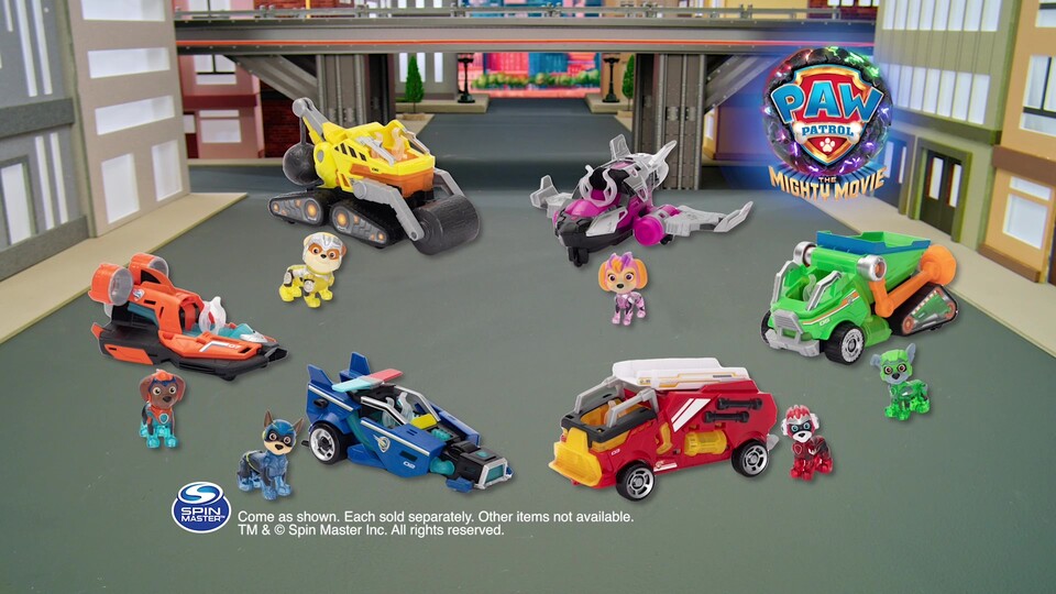 PAW Patrol: The Mighty Movie Toy Car with Chase Figure, Lights