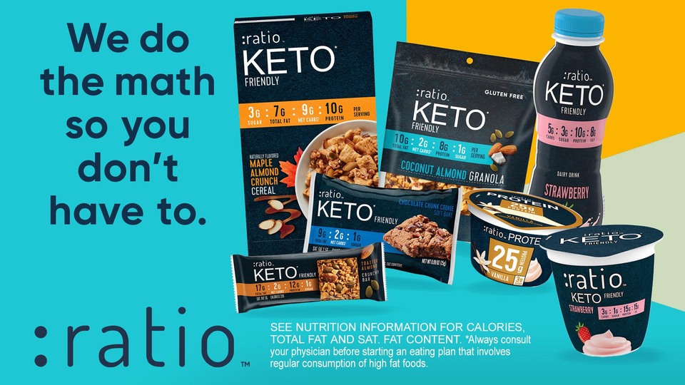 thumbnail video image 2 of Ratio Trio Toasted Almond Granola Cereal, 1g Sugar, Keto Friendly, 8 oz Resealable Bag, 2 of 14