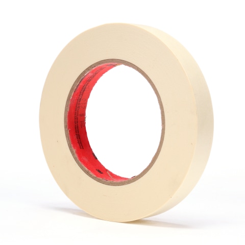 3M Masking Tape: 18mm Wide, 60 yd Long, 6.3 Mil Thick, Yellow - Paper, Rubber Adhesive, 22 lb/in Tensile Strength | Part #00051115647505