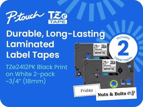 TZE2412PK | LabelMakersPrinters | By Brother