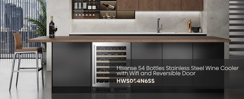 54-bottle Stainless Steel Wine Cooler Hisense HWS054N6SS | Tanguay