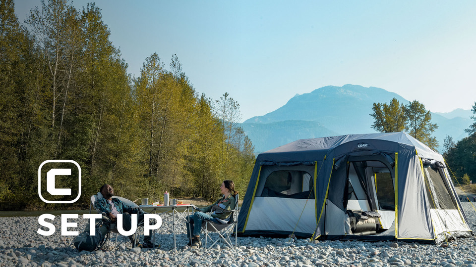Core 9 Person Camping Style Family Instant Cabin Tent, 18.98 Kgs