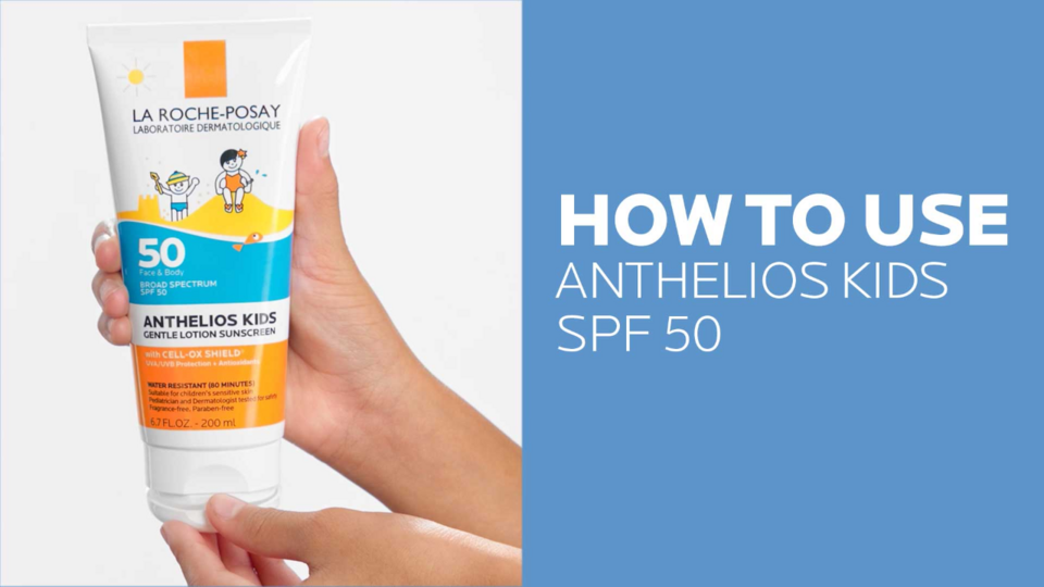 thumbnail video image 2 of La Roche-Posay Anthelios Kids Gentle Lotion Sunscreen SPF 50, 6.7 fl oz, 2 of 10