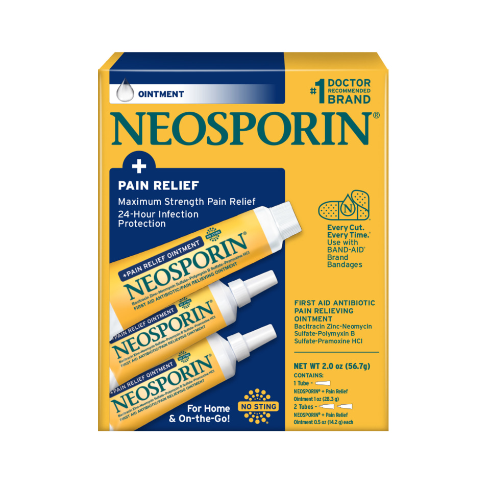 Neosporin + Pain Relief Ointment, 2 Oz Maximum Strength Pain Relief ...